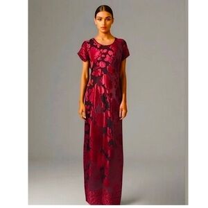 Caroline Wells Vintage Velvet mix Burnout Romantic Maxi Dress